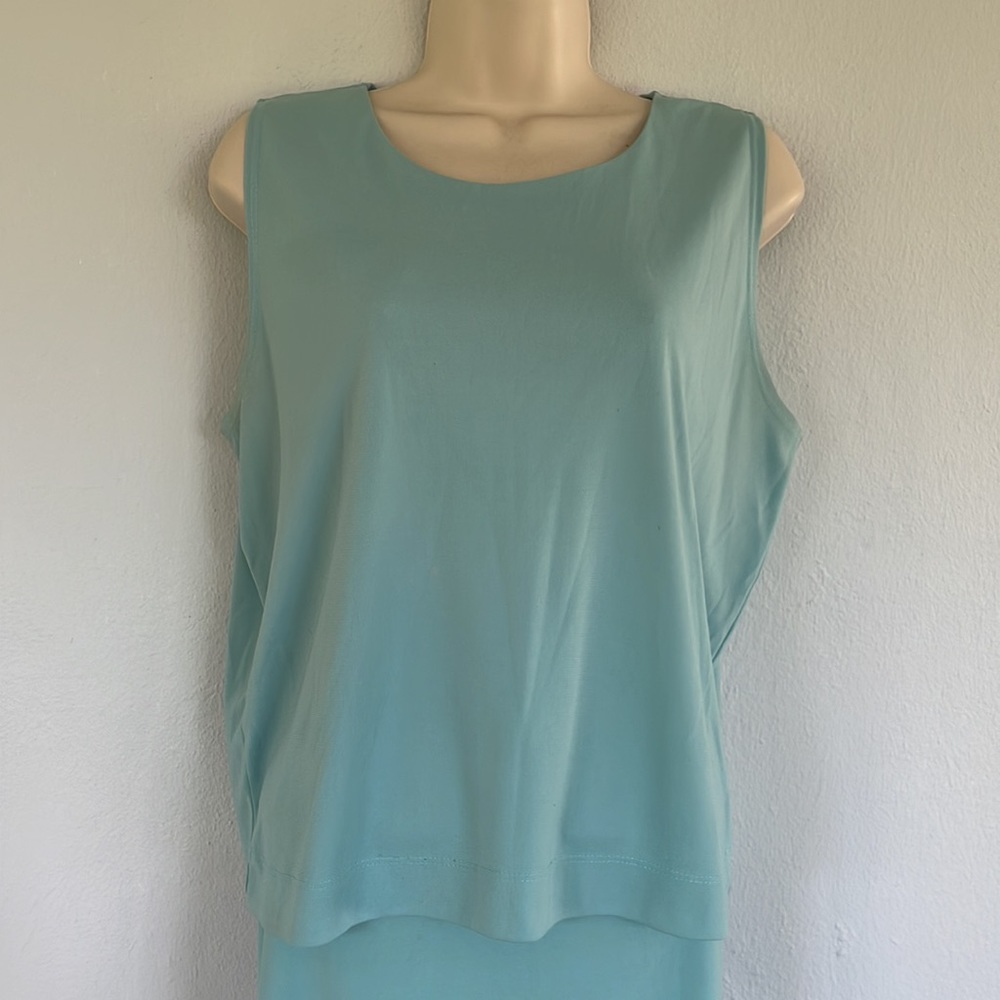 Vintage Kathy Lee blue stretch sea spray 3-piece skirt set size large - Picture 3 of 9